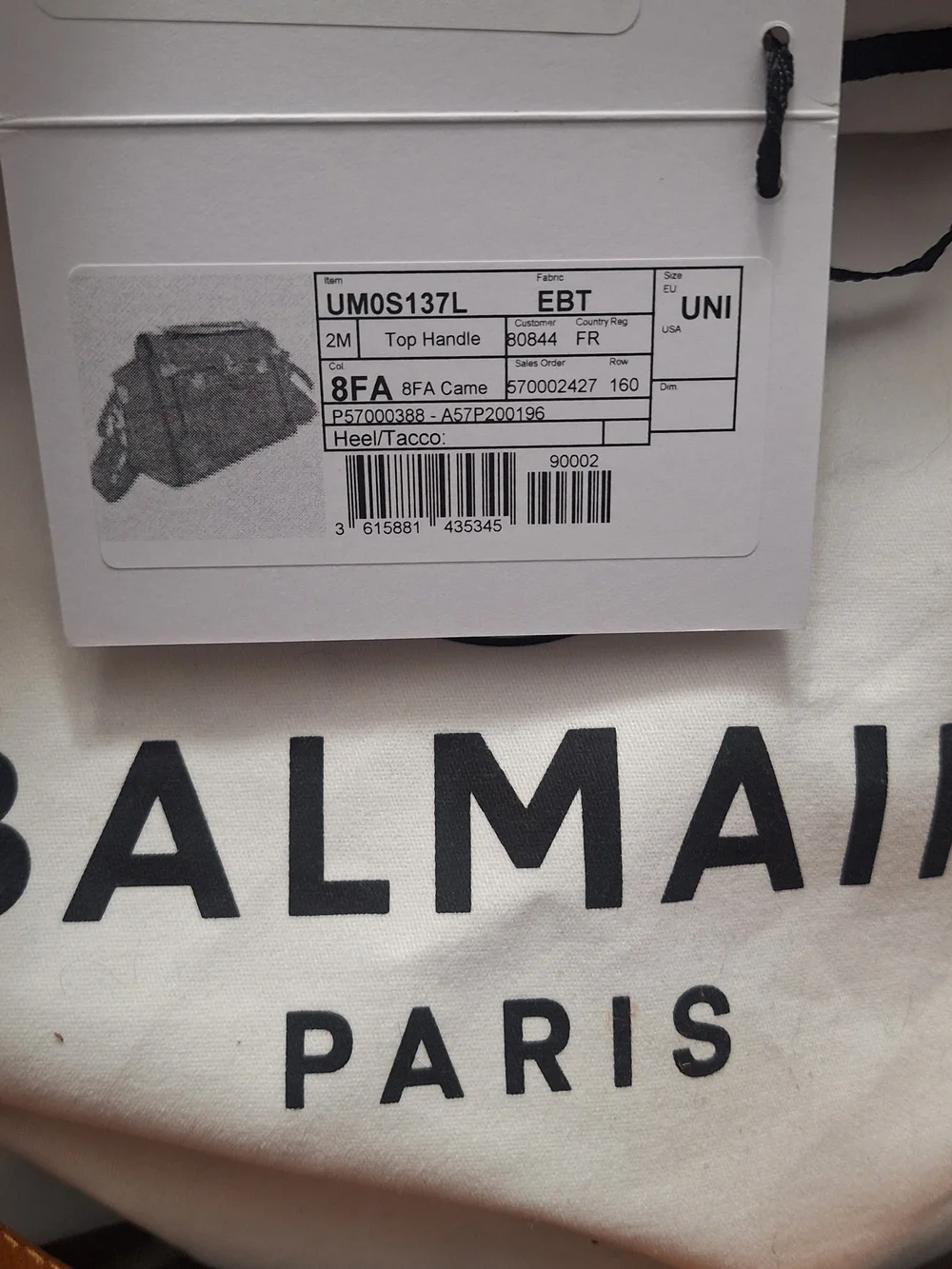 Balmain Paris Men's Tan Leather Satchel Bag